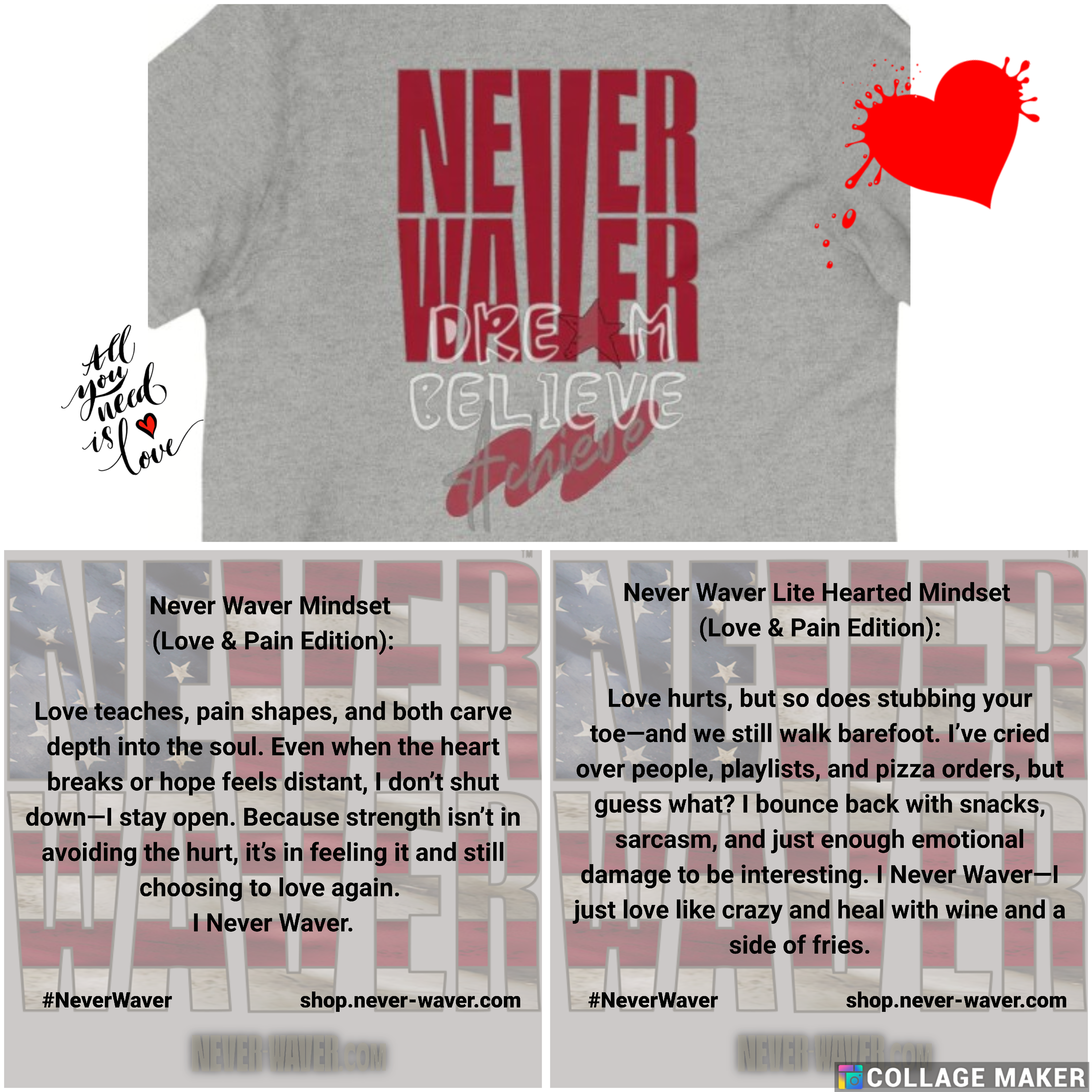 Never Waver Mindset Love & Pain - Never Waver