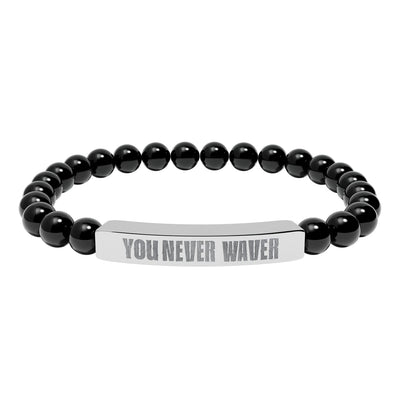 You Never Waver Bracelet Engraved Natural Stone Beaded Bracelet