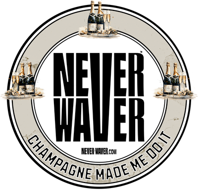 Never Waver Champagne Made Me Do It funny graphic tees, sarcastic shirts, humorous hoodies, adult humor clothing, Never Waver brand, bold apparel, edgy sayings, funny t-shirts for men and women, attitude clothing