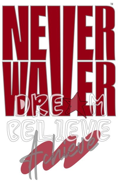 Never Waver, Dream Believe, Achieve: motivational clothing, inspirational apparel, positive mindset shirts, empowerment hoodies, Never Waver brand, motivational quotes shirts, self-growth apparel, resilience clothing, mental strength