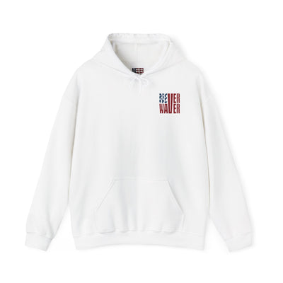 Unisex Heavy Blend™ Hooded Sweatshirt - 'New York Fans Never Waver W Leopard Football' American Pride Design - Never Waver