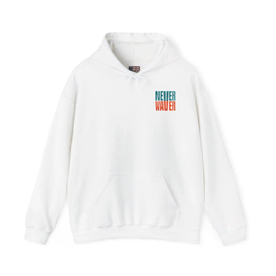 Unisex Heavy Blend™ Hooded Sweatshirt - "Miami Fans Never Waver" Inspirational Hoodie - Never Waver