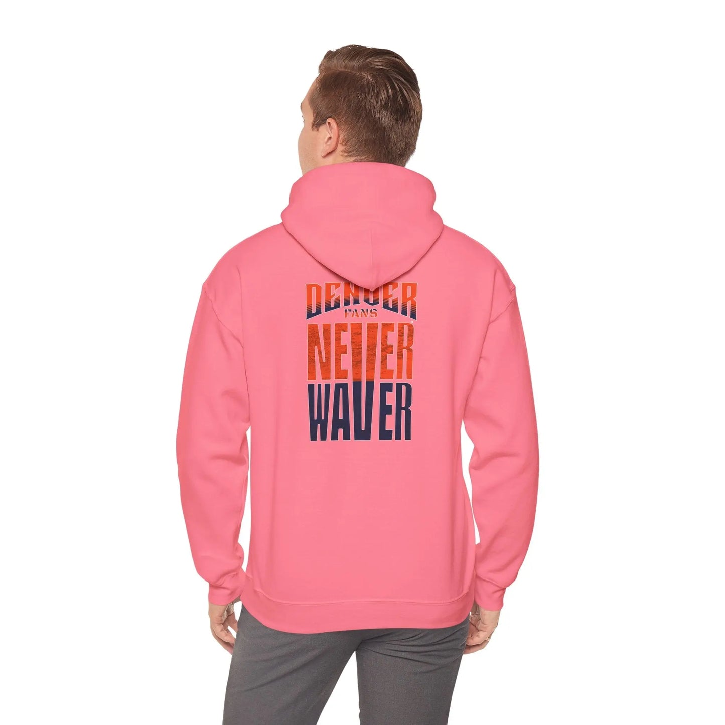 Unisex Heavy Blend™ Hooded Sweatshirt - 'Denver Fans Never Waver' Motivational Design - Never Waver