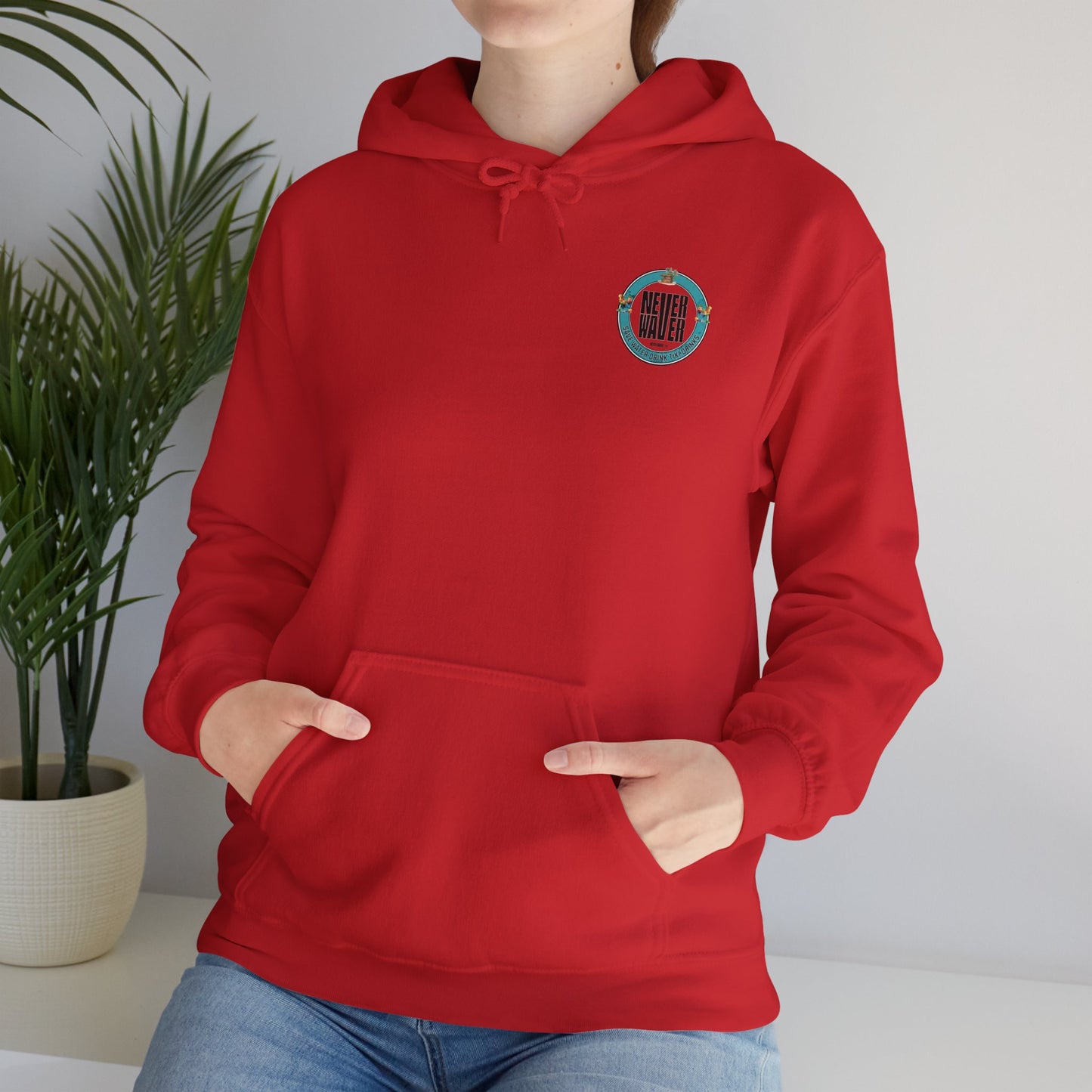 Eco-Friendly Unisex Hoodie: "Never Waver Save Water Drink Tiki Drinks" - Never Waver
