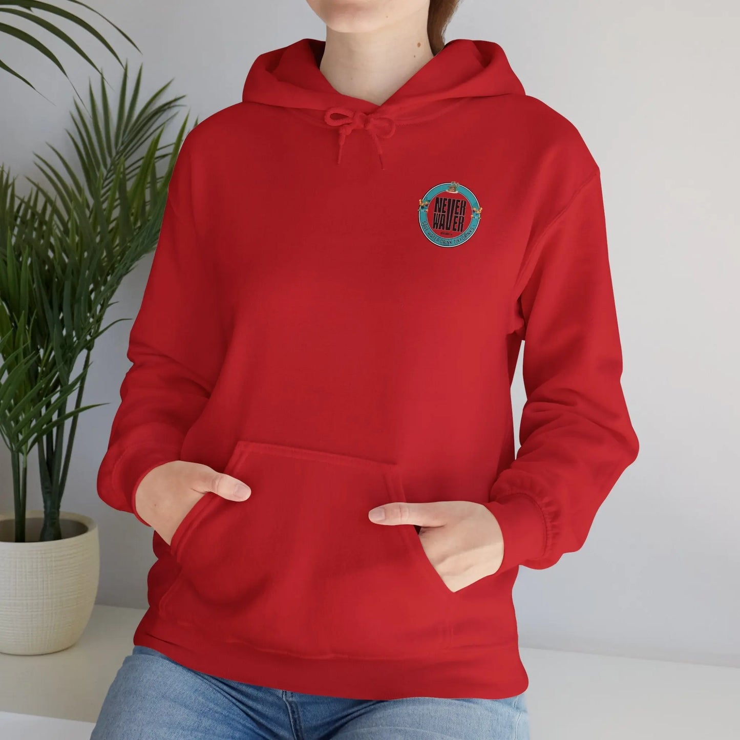Eco-Friendly Unisex Hoodie: "Never Waver Save Water Drink Tiki Drinks" - Never Waver