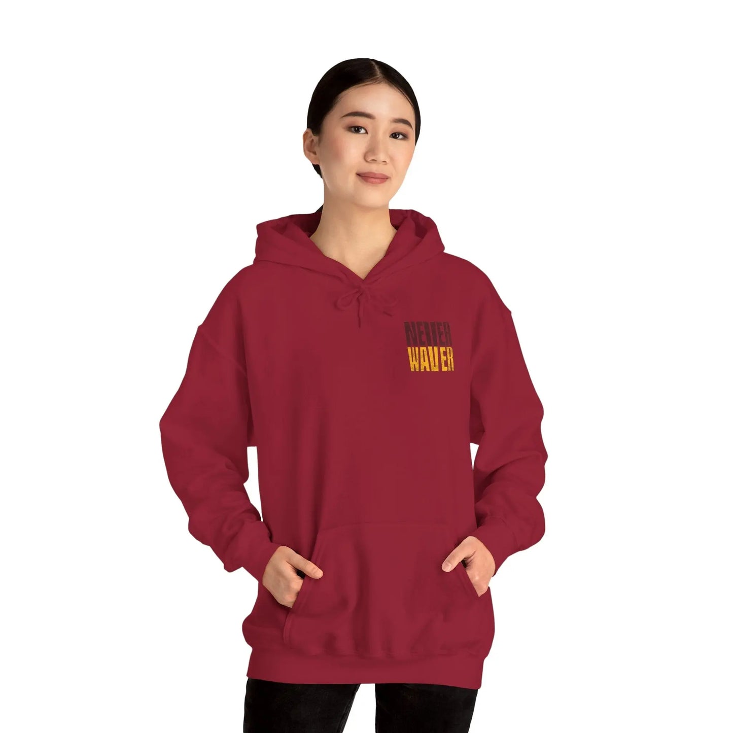 Unisex Heavy Blend™ Hooded Sweatshirt - Washington Fans Never Waver W Leopard Football- Perfect for Sports Fans - Never Waver
