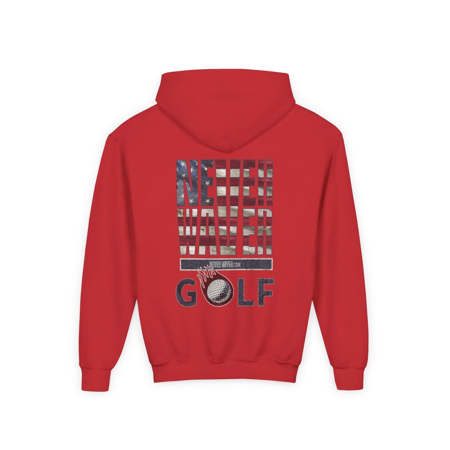 Youth Golf Hoodie - "Never Waver Golf" Sweatshirt for Young Golfers - Never Waver