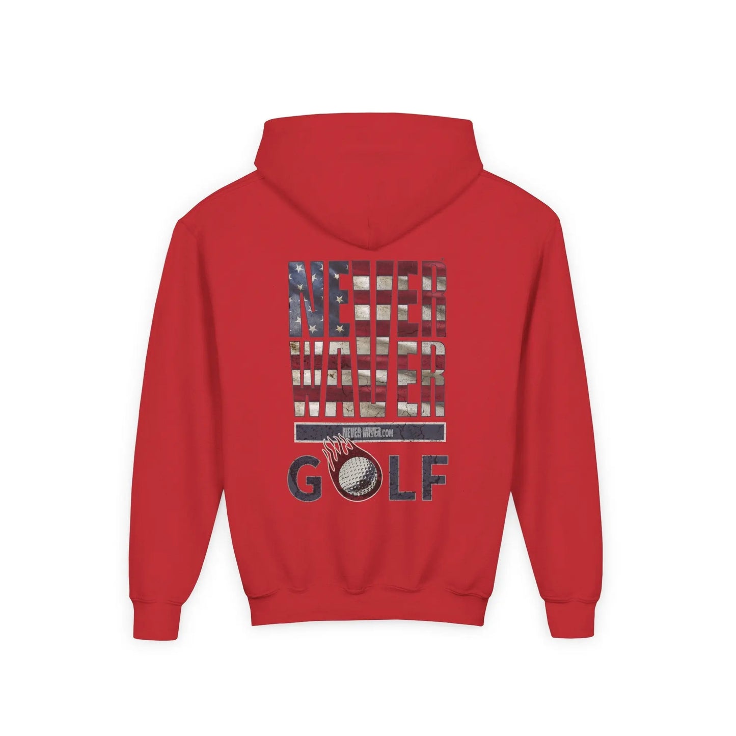Youth Golf Hoodie - "Never Waver Golf" Sweatshirt for Young Golfers - Never Waver