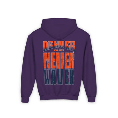 Denver Fans Never Waver Youth Heavy Blend Hooded Sweatshirt - Never Waver