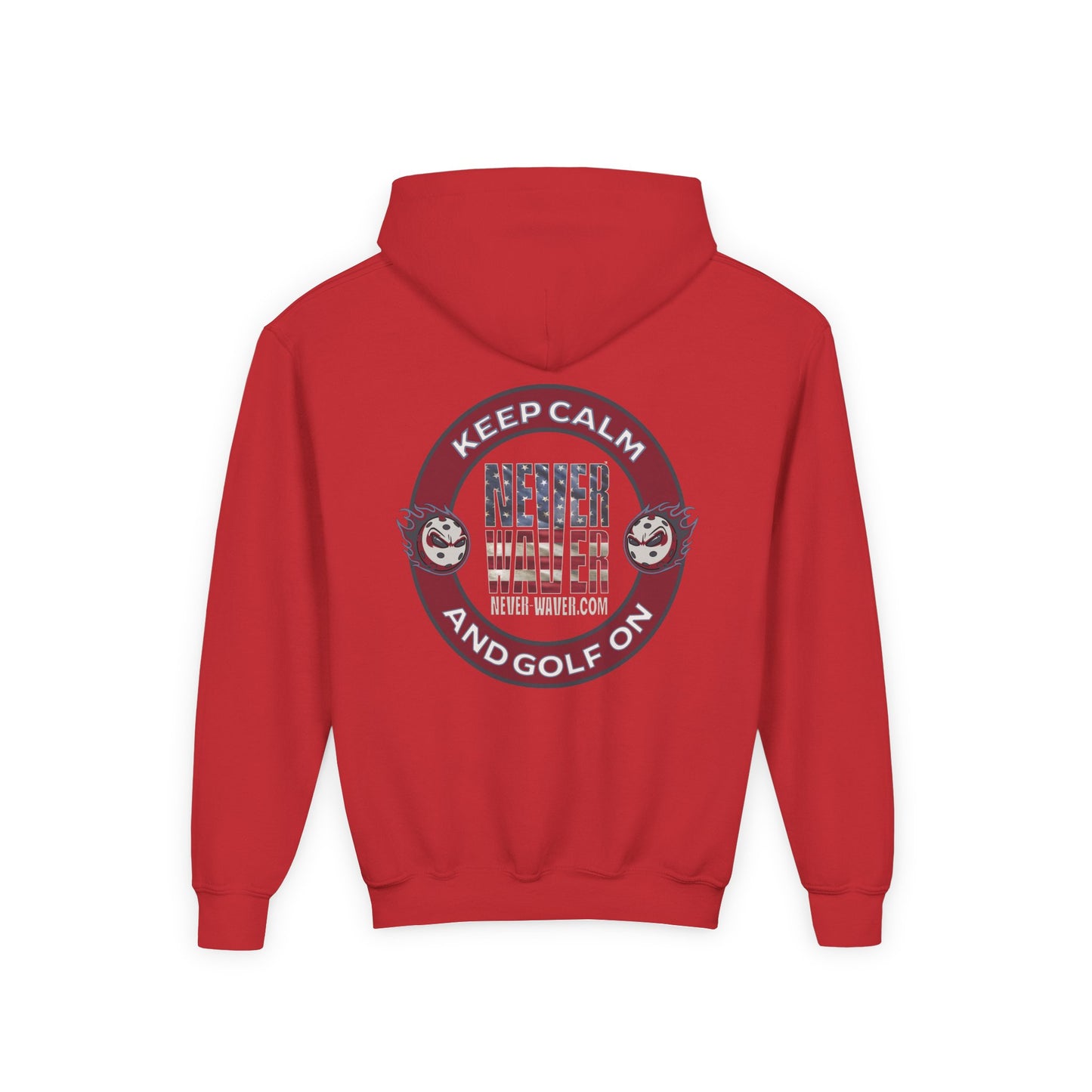 Youth Golf Hoodie - "Never Waver Golf" Sweatshirt for Young Golfers - Never Waver