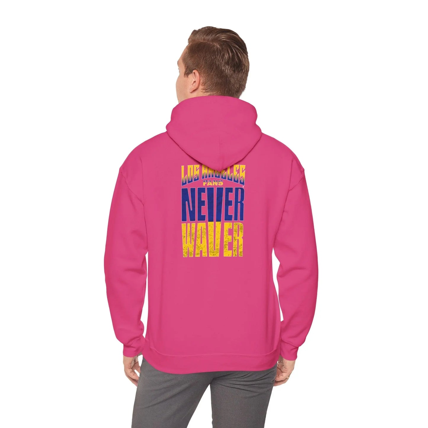 Inspired Unisex Heavy Blend™ Hooded Sweatshirt -Los Angeles Fans NEVER WAVER Graphic - Never Waver