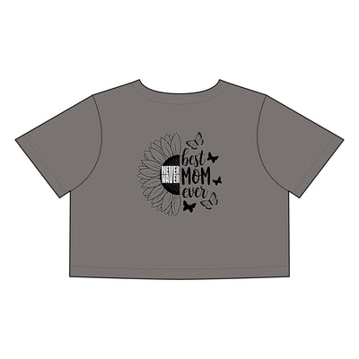 Women's Never Waver Best Mom Ever Faded Crop Tee | Cute Gift for Mother's Day - Never Waver