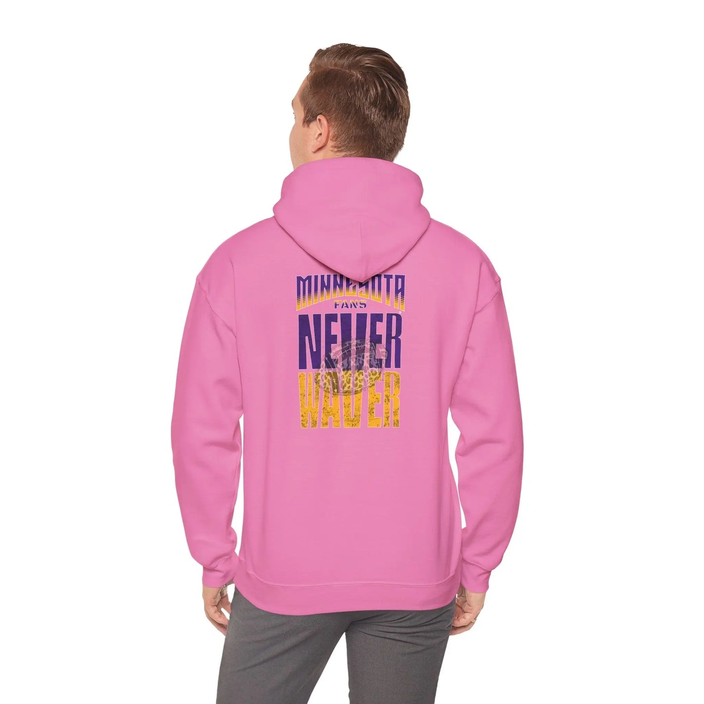 Minnesota Fans Never Waver w Leopard Football Unisex Heavy Blend™ Hooded Sweatshirt - Never Waver Design - Never Waver