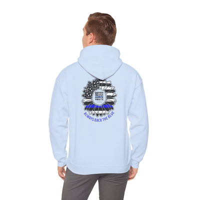Never Waver Always Back the Blue Hooded Sweatshirt - Unisex Heavy Blend™ - Never Waver