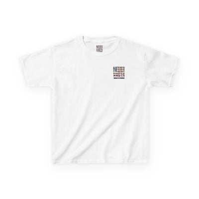Patriotic Kids Heavy Cotton Tee - 'America Never Waver' USA Graphic Tee - Never Waver