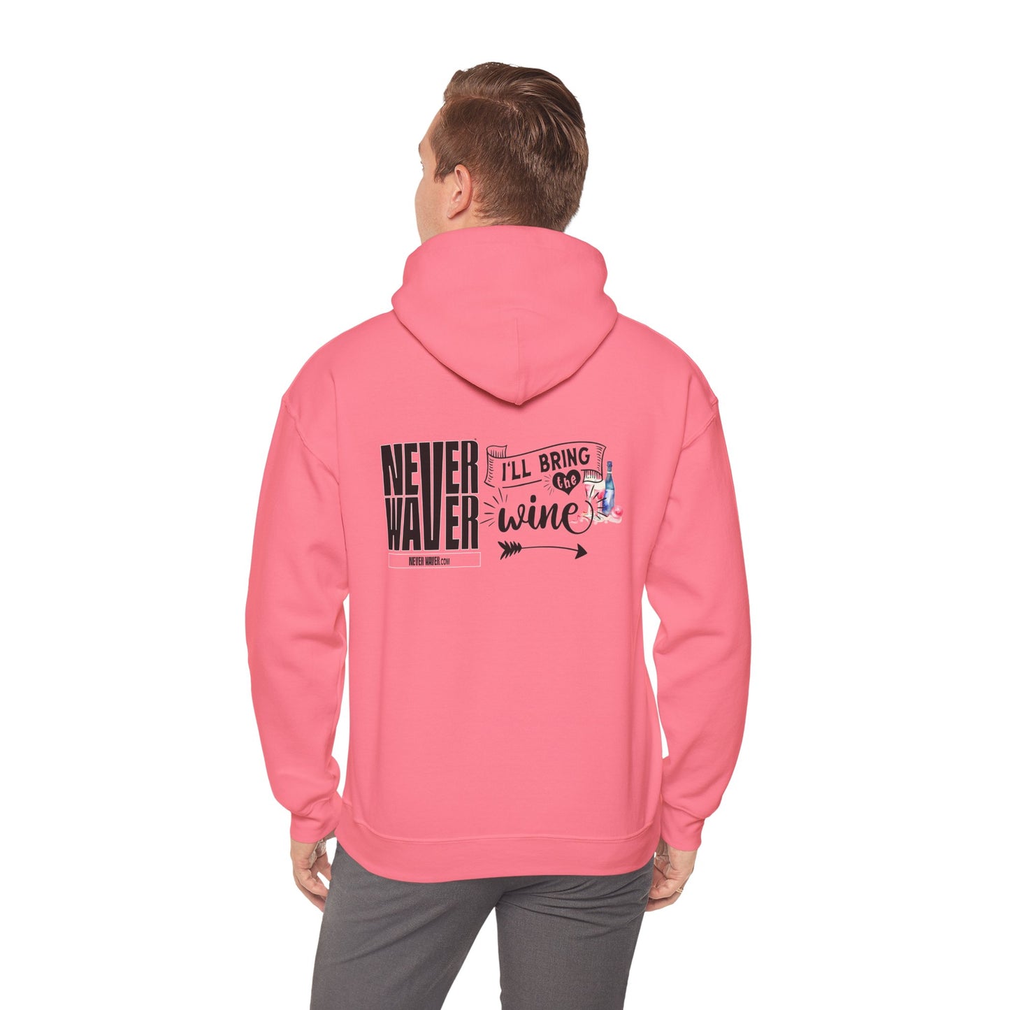Unisex Heavy Blend™ Hooded Sweatshirt - "Never Waver I'll Bring The Wine" Inspirational Hoodie - Never Waver