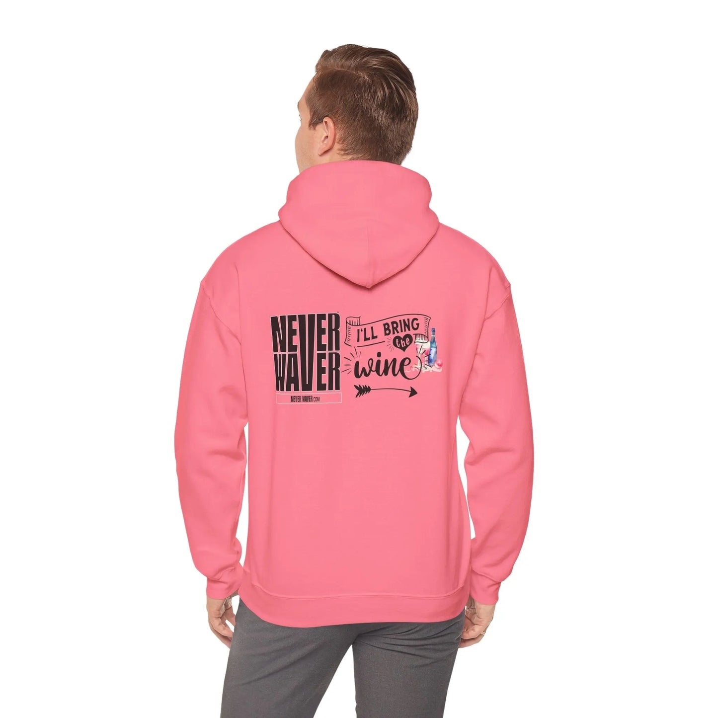 Unisex Heavy Blend™ Hooded Sweatshirt - "Never Waver I'll Bring The Wine" Inspirational Hoodie - Never Waver