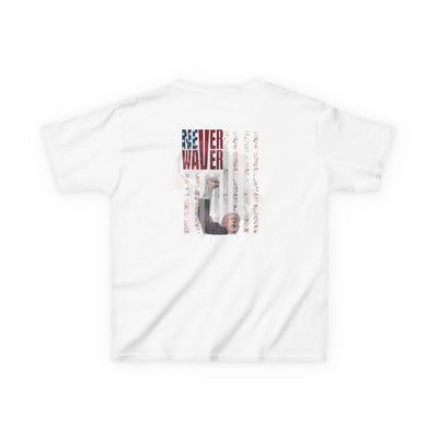 Never Waver Trump Fist Pump W Jesus Protection Kids Heavy Cotton™ Tee - Never Waver