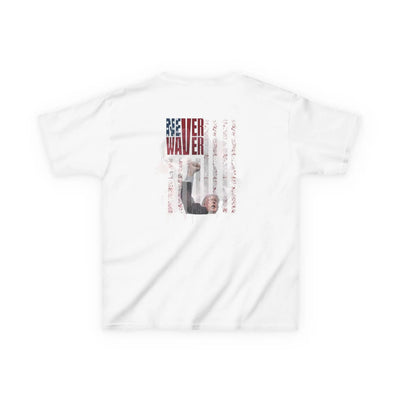 Never Waver Trump Fist Pump W Jesus Protection Kids Heavy Cotton™ Tee - Never Waver