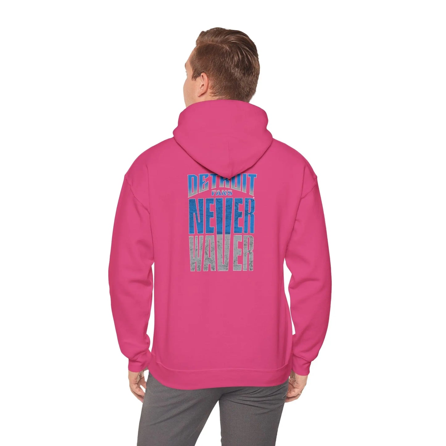 Unisex Heavy Blend™ Hooded Sweatshirt - 'Detroit Fans Never Waver' Inspirational Hoodie for Fans - Never Waver