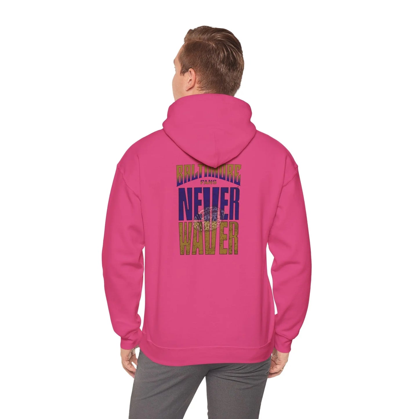 Unisex Hooded Sweatshirt - 'Never Waver' Baltimore Fans Apparel - Never Waver