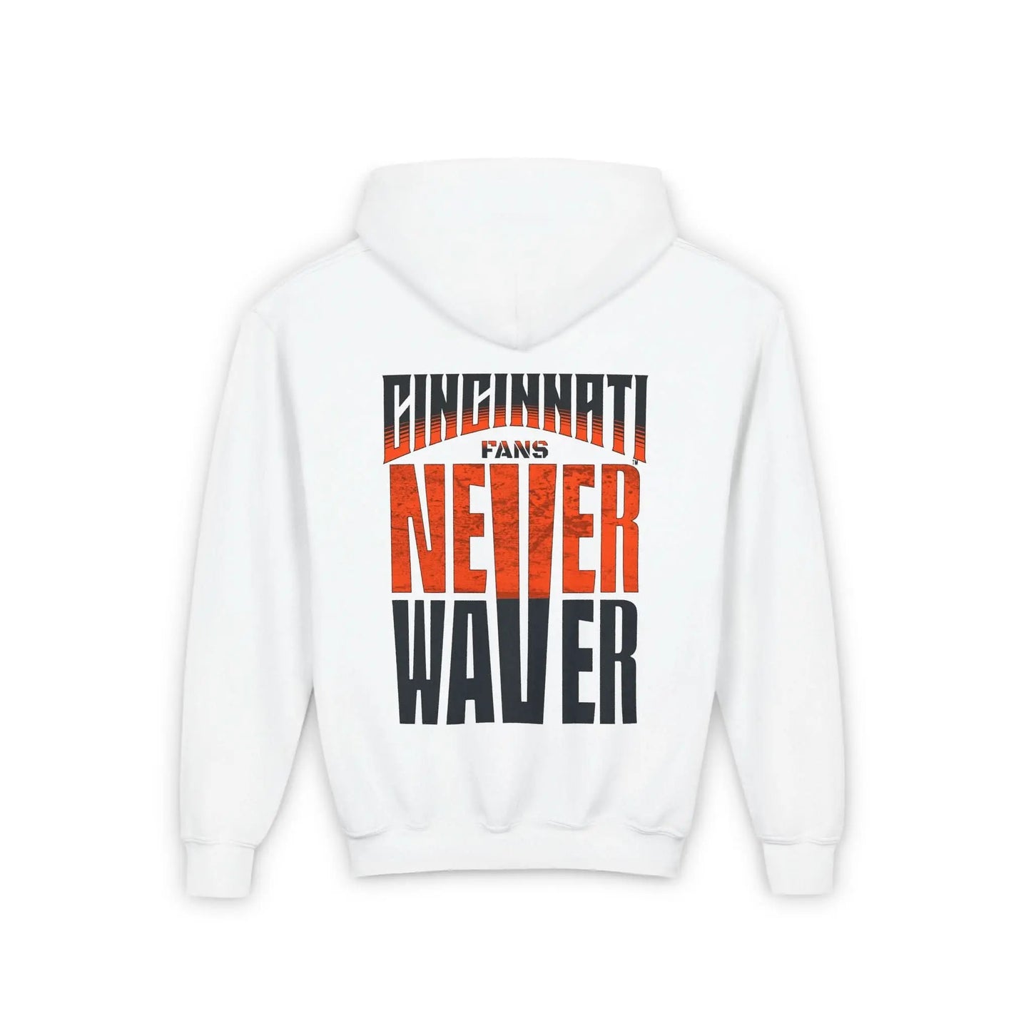 Cincinnati Fans Never Waver Youth Heavy Blend Hooded Sweatshirt - Never Waver