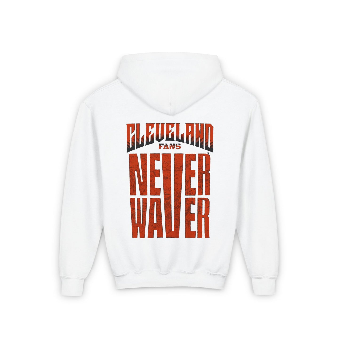 Cleveland Fans Never Waver Youth Heavy Blend Hooded Sweatshirt - Never Waver
