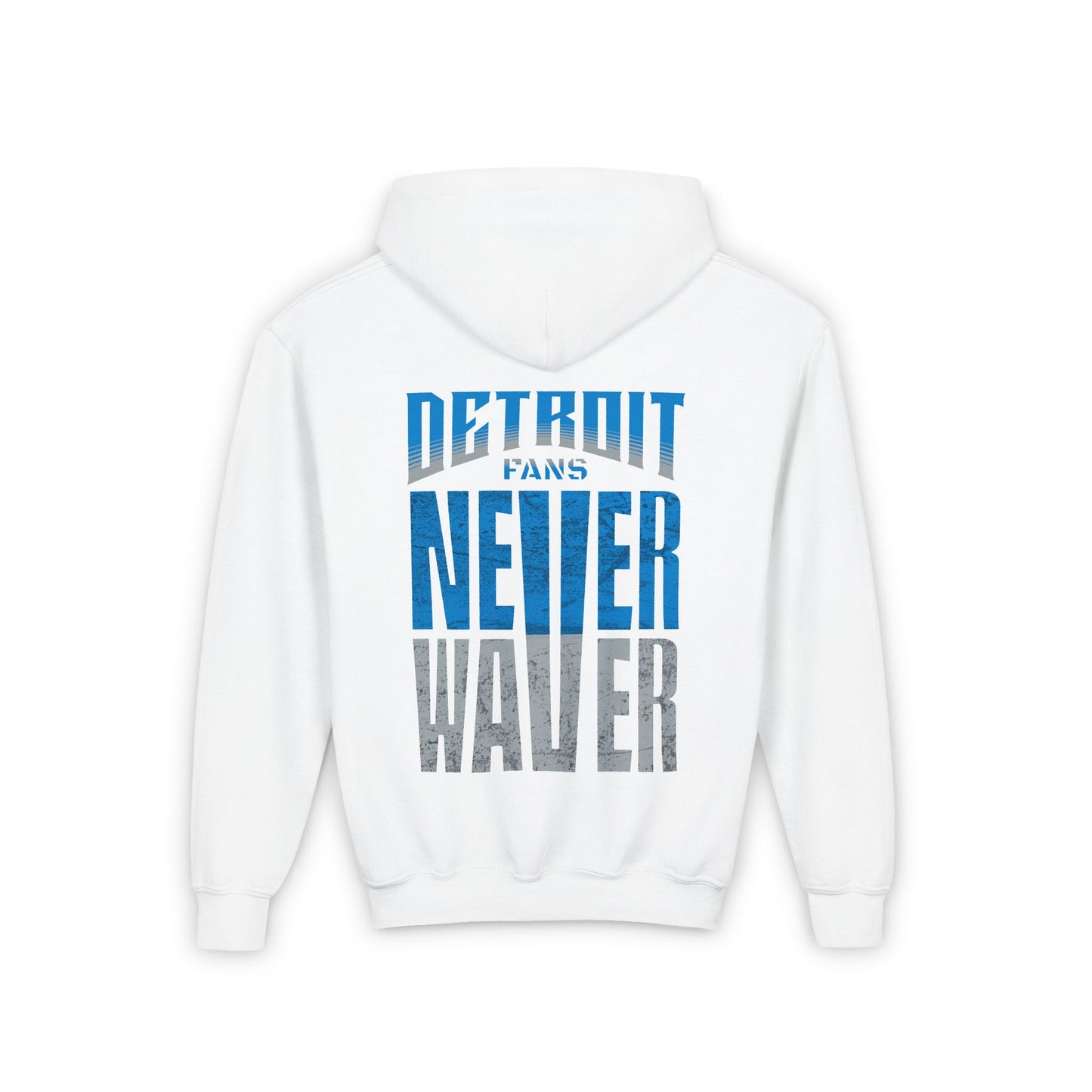 Detroit Fans Never Waver Youth Heavy Blend Hooded Sweatshirt - Never Waver