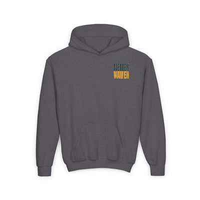 Green Bay Fans Never Waver Youth Heavy Blend Hooded Sweatshirt - Never Waver