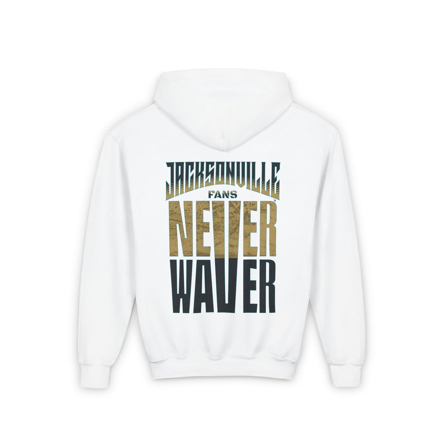Jacksonville Fans Never Waver Youth Heavy Blend Hooded Sweatshirt - Never Waver