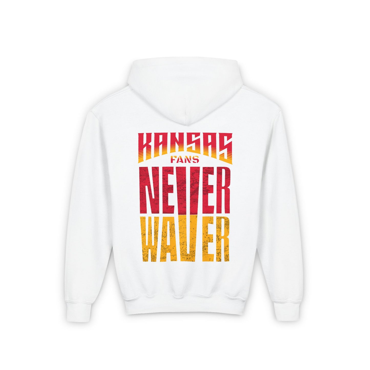Kansas Fans Never Waver Youth Heavy Blend Hooded Sweatshirt - Never Waver