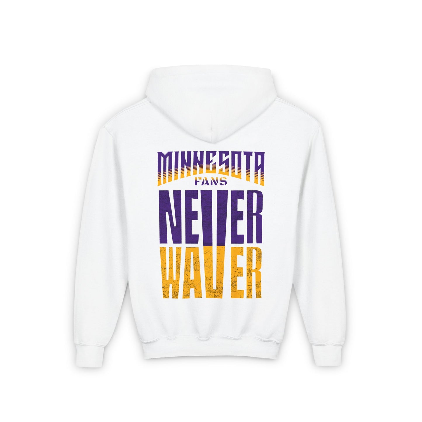 Minnesota Fans Never Waver Youth Heavy Blend Hooded Sweatshirt - Never Waver