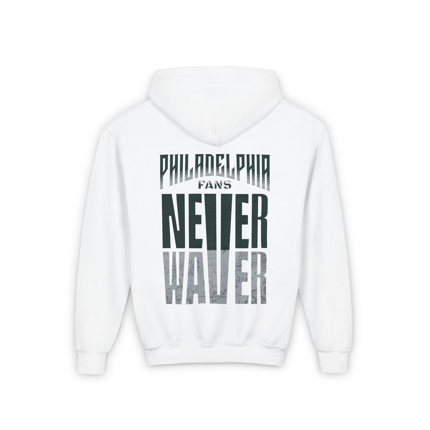 Philadelphia Fans Never Waver Youth Heavy Blend Hooded Sweatshirt - Never Waver
