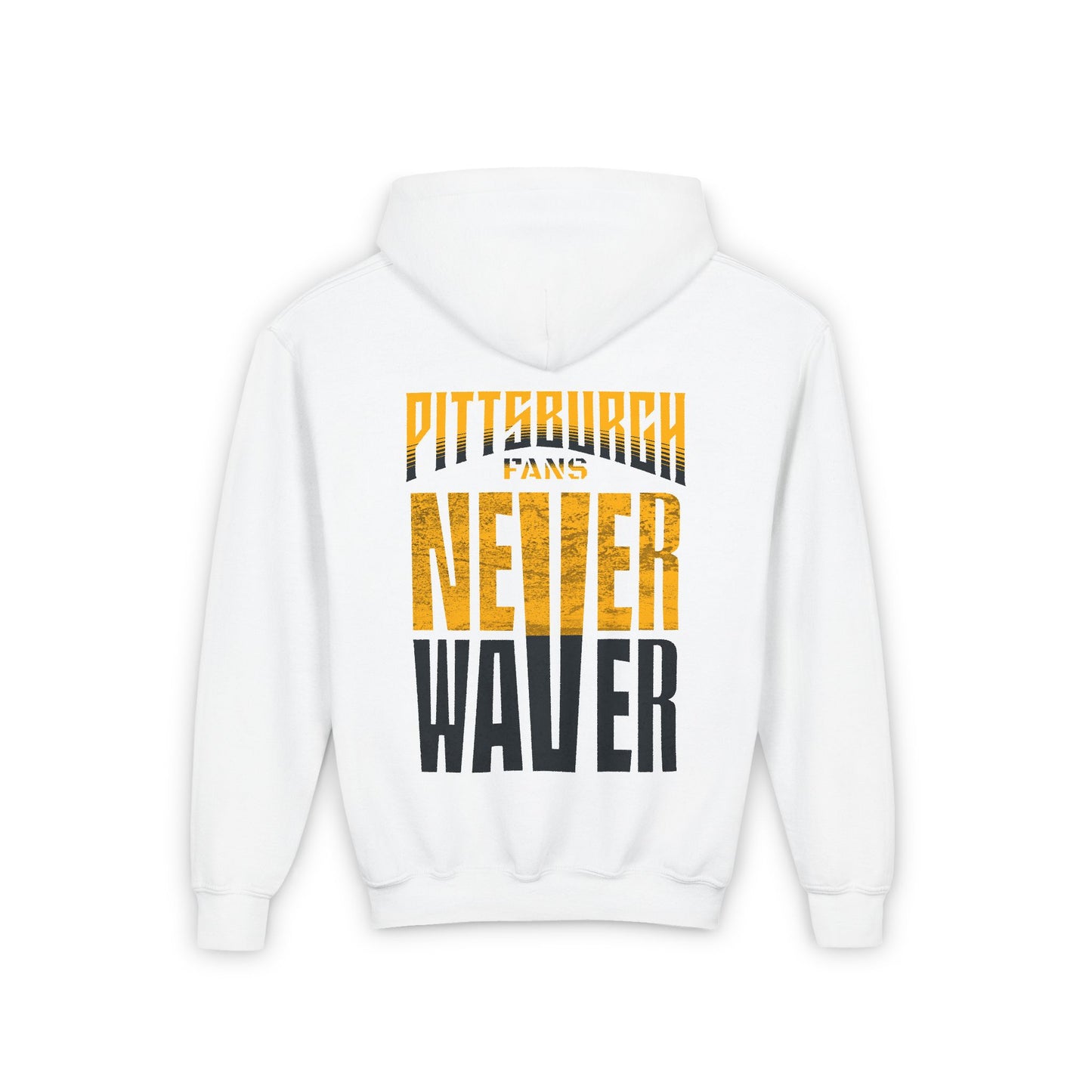 Pittsburgh Fans Never Waver Youth Heavy Blend Hooded Sweatshirt - Never Waver