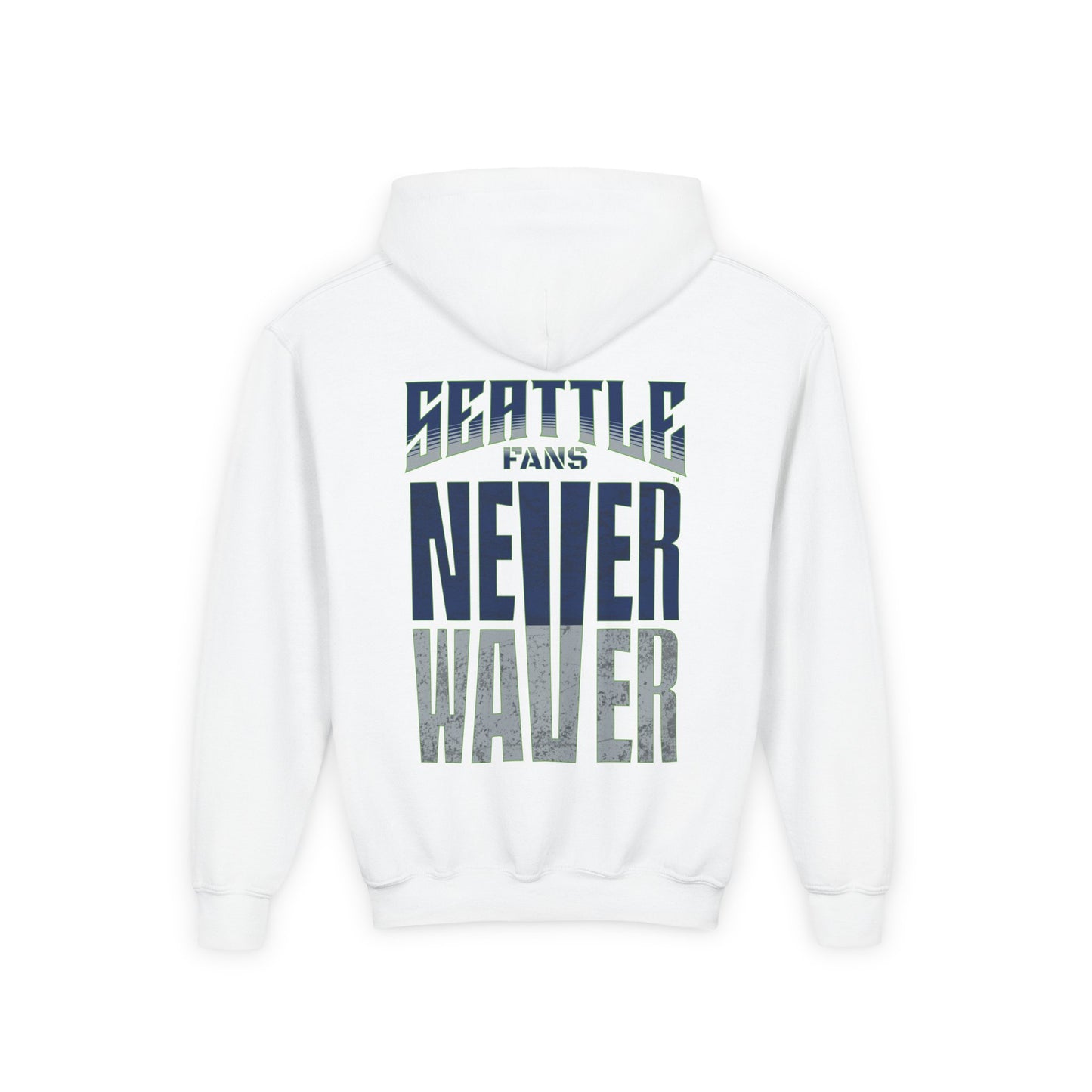 Seattle Fans Never Waver Youth Heavy Blend Hooded Sweatshirt - Never Waver