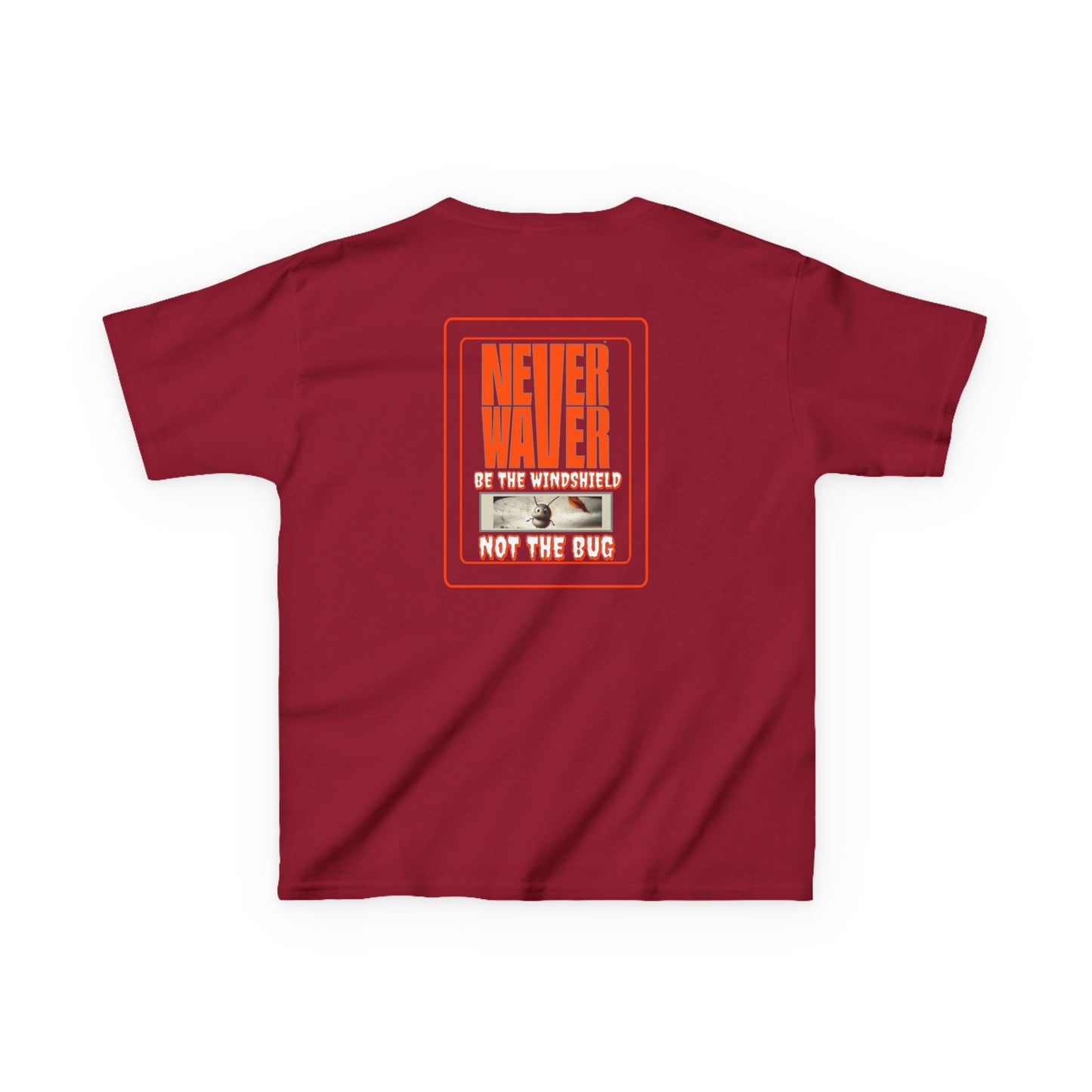 Kids Heavy Cotton™ Tee -Never Waver be the Windshield- Stylish, Comfortable Everyday Wear - Never Waver
