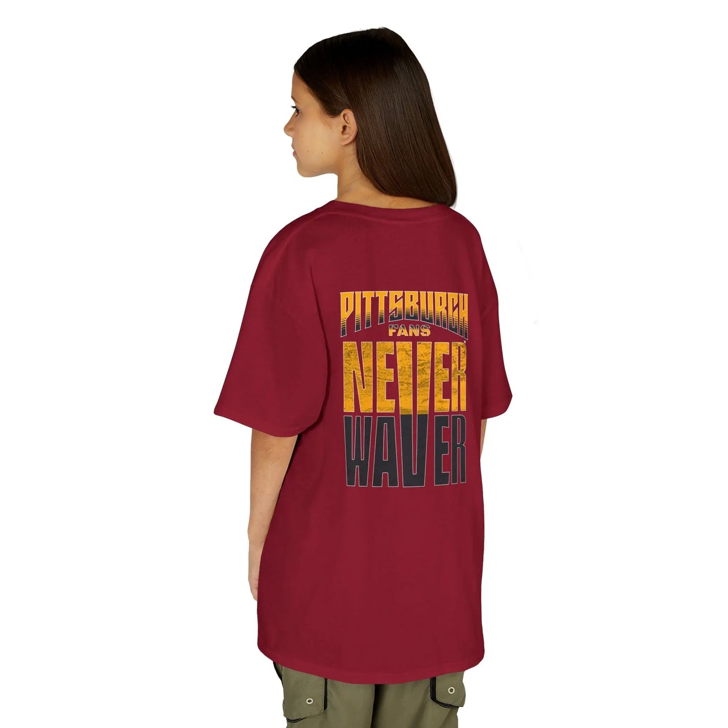Kids Heavy Cotton™ Tee - Pittsburgh Fans Never Waver - Never Waver
