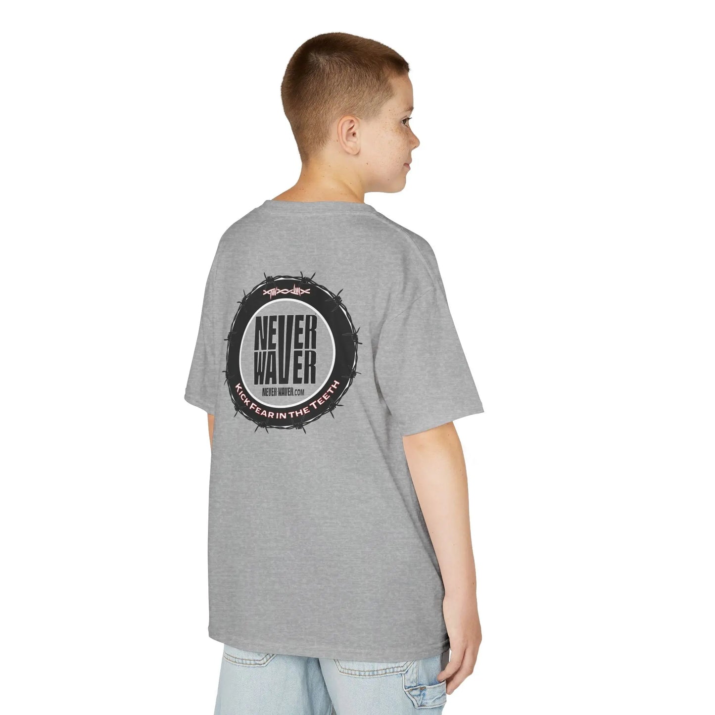NEVER WAVER KICK FEAR IN THE TEETH Kids Heavy Cotton™ Tee - Never Waver