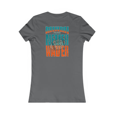 Miami Fans Never Waver W-Leopard Football Women's Favorite Tee - Never Waver