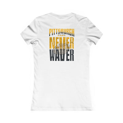 Pittsburgh Never Waver With Leopard Football Women's Favorite Tee - Never Waver
