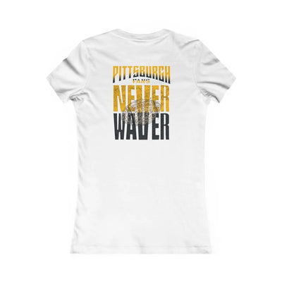 Pittsburgh Never Waver With Leopard Football Women's Favorite Tee - Never Waver