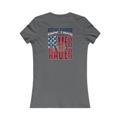 New York Fans Never Waver W-Leopard Football Women's Favorite Tee - Never Waver