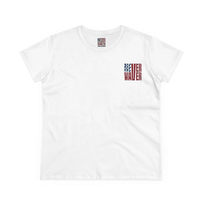 Never Waver Jesus Protecting America And Trump Women's Midweight Cotton Tee - Never Waver