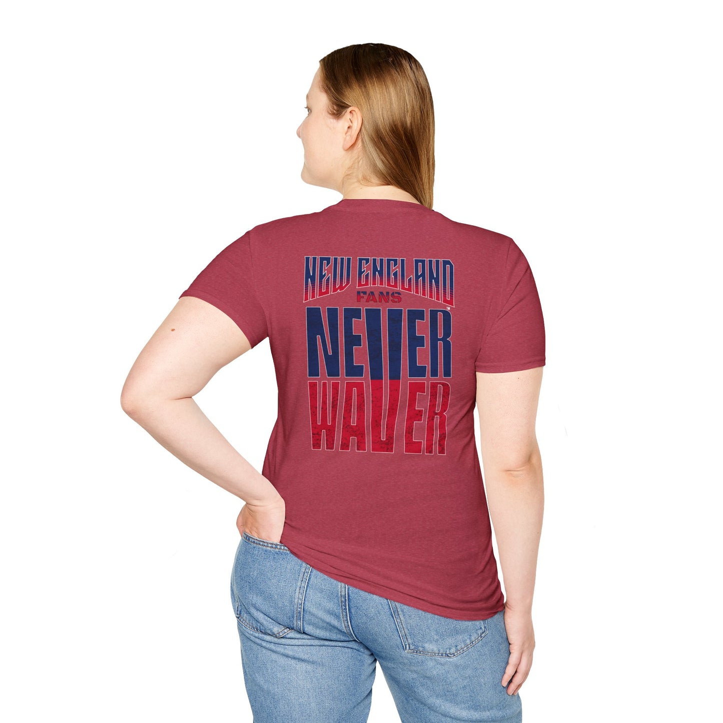New England Fans Never Waver Unisex Softstyle T-Shirt - Never Waver