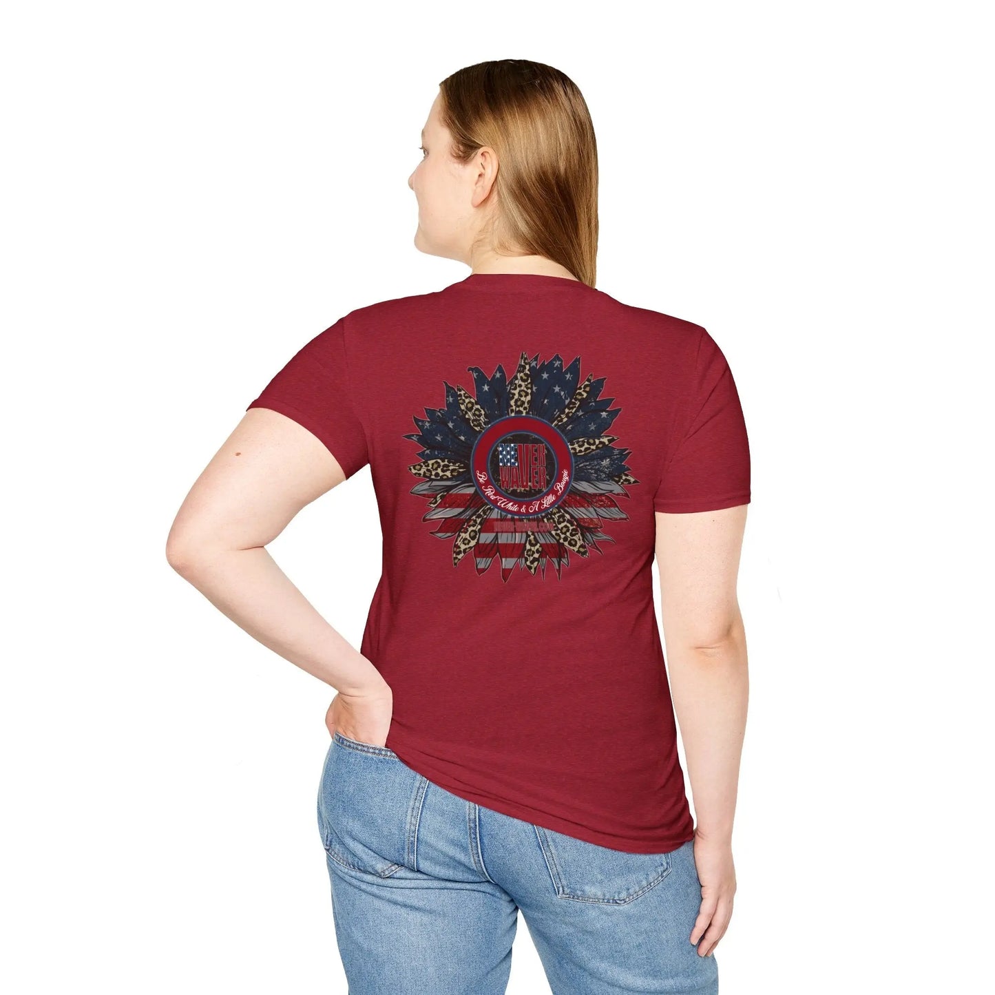 Never Waver Be Red White and A Little Bougie Unisex Soft style T-Shirt - Never Waver