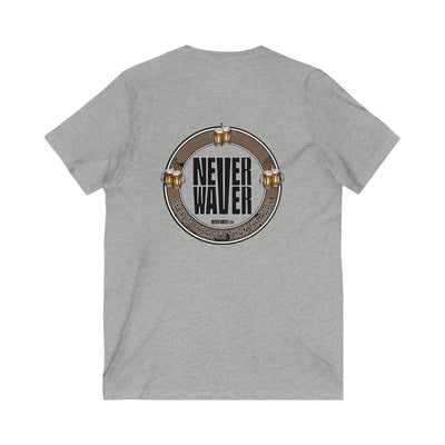 Never Waver Beer Is cheaper Than Therapy Unisex V-Neck Tee - Motivational Graphic Shirt - Never Waver