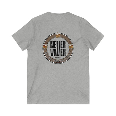 Never Waver Beer Is cheaper Than Therapy Unisex V-Neck Tee - Motivational Graphic Shirt - Never Waver