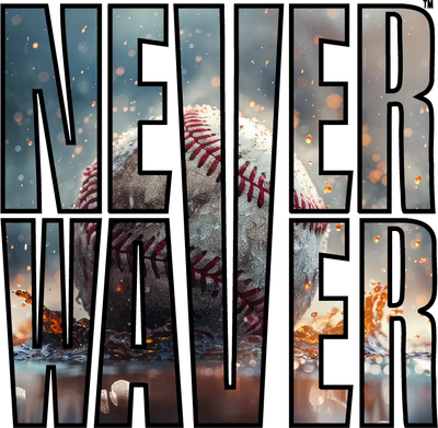 Never Waver Baseball American flag apparel, patriotic clothing brand, USA-made streetwear, motivational shirts, Never Waver clothing