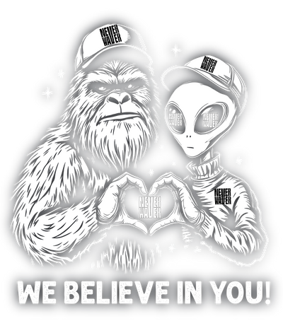 Never Waver We Believe In You. Bold, sarcastic, and a little inappropriate (just how we like it), these tees and hoodies bring the laughs while keeping the message strong: no matter how wild life gets, you Never Waver.