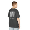 Kids Golf Tee -Never Waver” Jesus a bold, eye-catching design that reflects a steadfast faith and confidence in Christ. - Never Waver